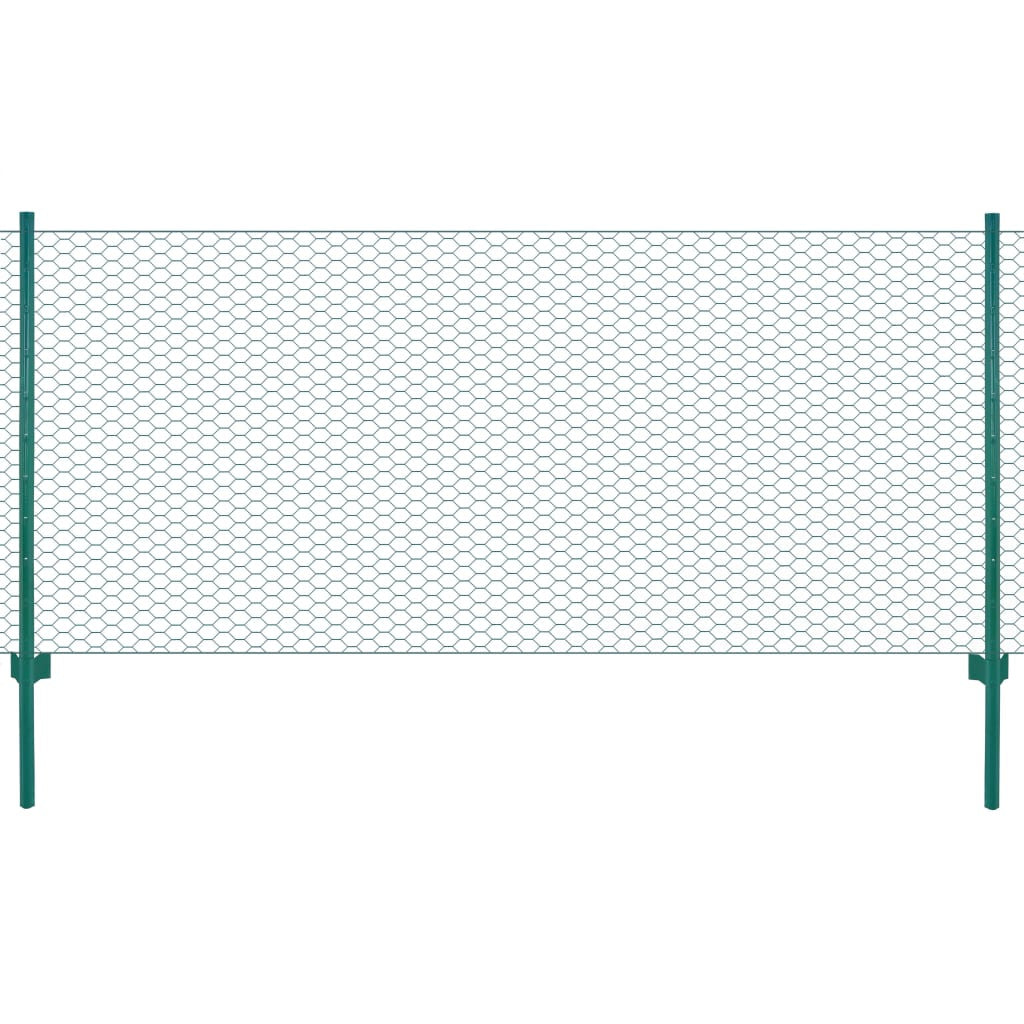 Verkkoaita tolpilla teräs 25x1 m vihreä