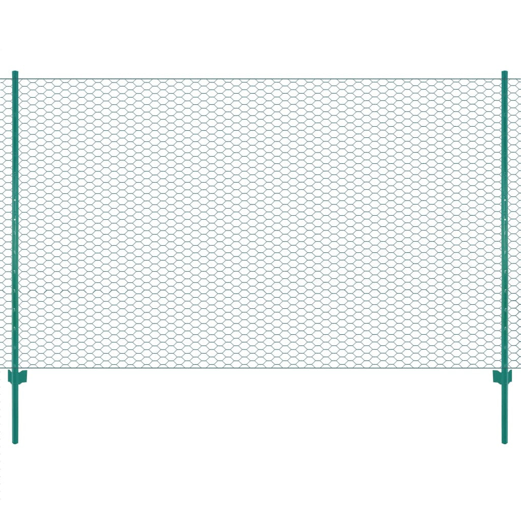 Verkkoaita tolpilla teräs 25x1,5 m vihreä