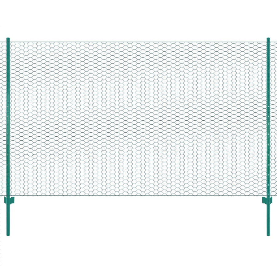 Verkkoaita tolpilla teräs 25x1,5 m vihreä