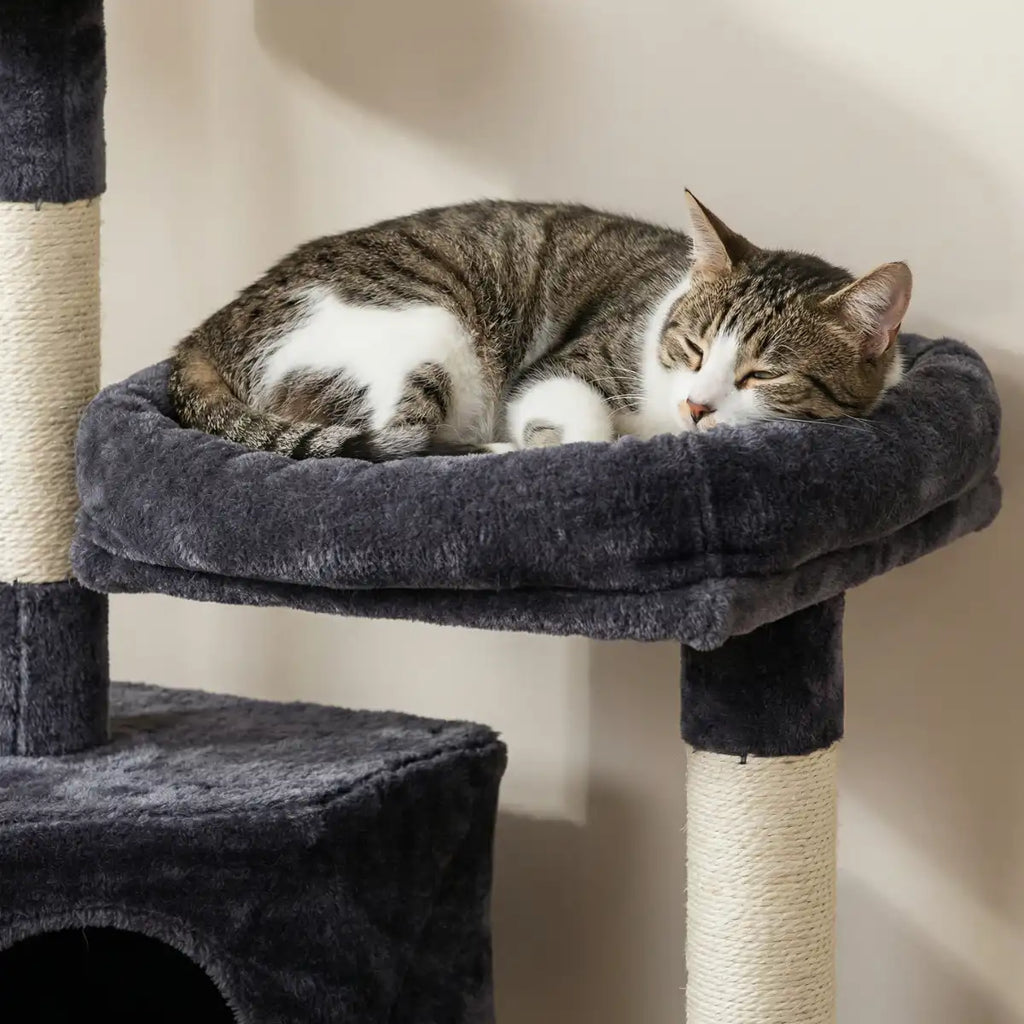 Kissan kiipeily-/raapimapuu 139 cm, Harmaa