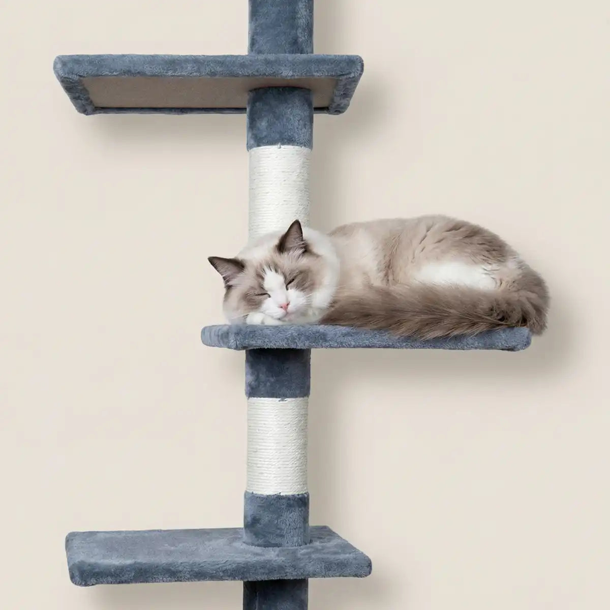 Pohjolan Lemmikkitarvike Kissan kiipeily-/raapimispuu 229-275 cm, vaalean harmaa