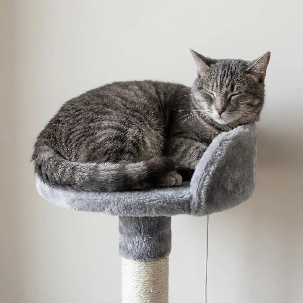 Pohjolan Lemmikkitarvike Kissan raapimis-/kiipeilypuu 112 cm, vaalean harmaa