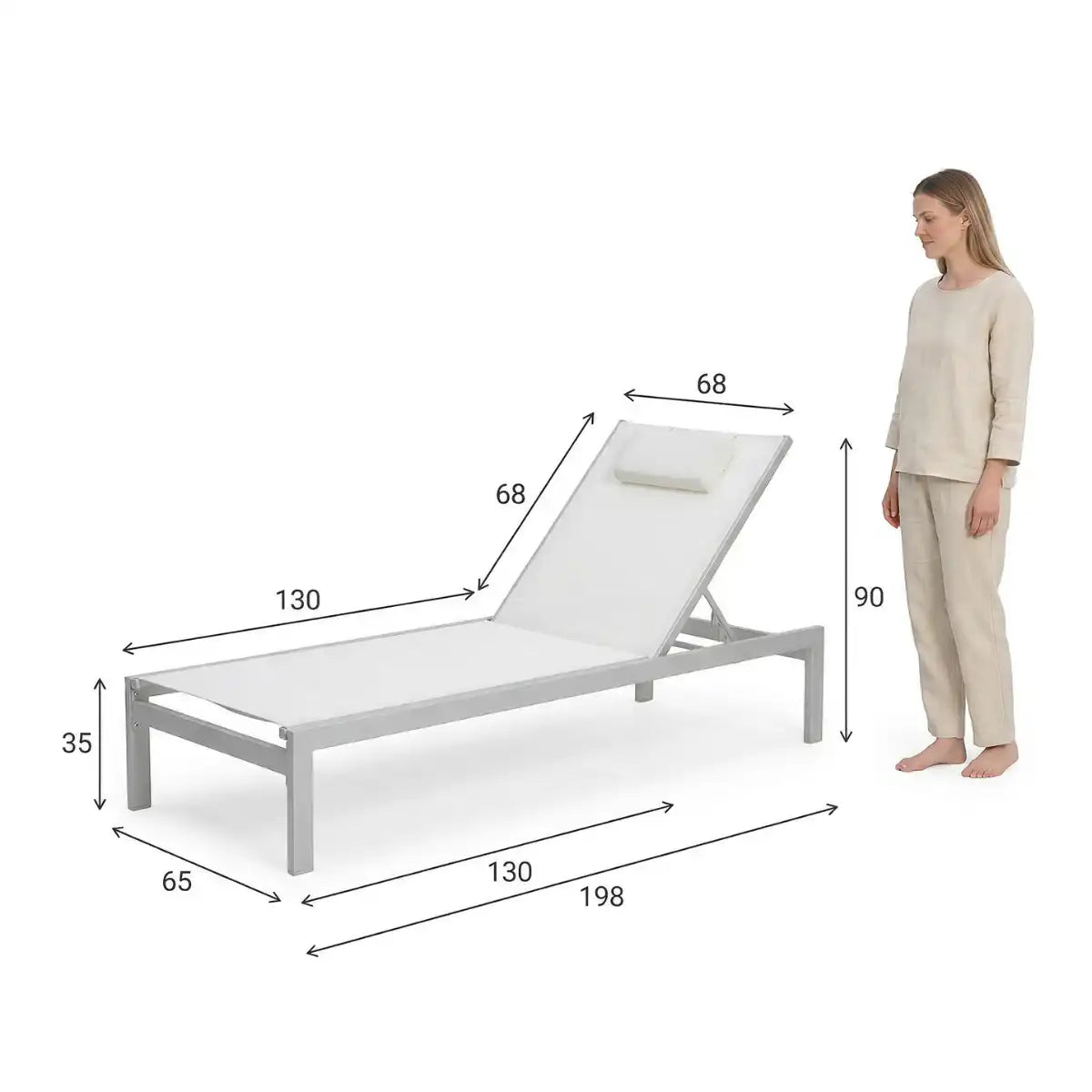 Pohjola Garden SOL Aurinkotuoli, Valkoinen