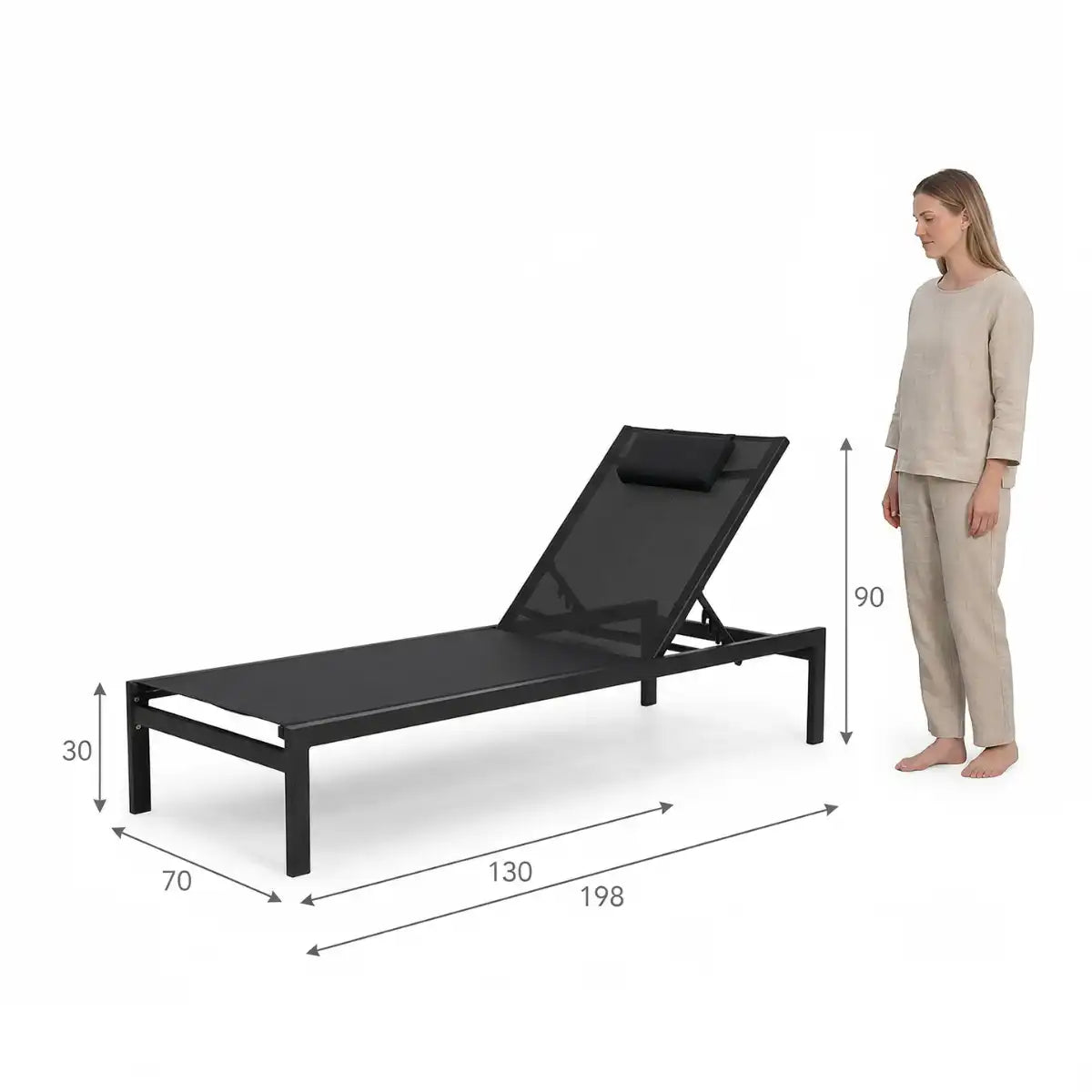 Pohjola Garden SOL Aurinkotuoli, Musta