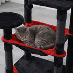 Pohjolan Lemmikkitarvike Kissan kiipeily-/raapimispuu 143 cm, Musta/Punainen