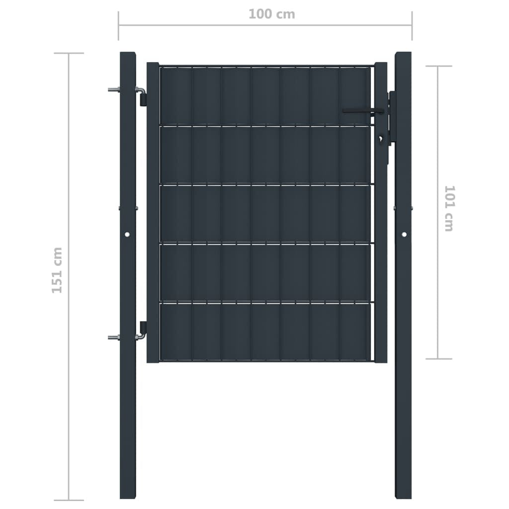 Pihaportti teräs 100 cm, 2 eri korkeutta