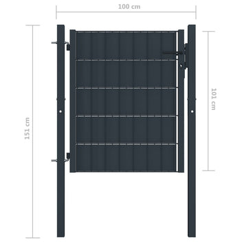 Pihaportti teräs 100 cm, 2 eri korkeutta