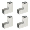 Stolpanslutningar, 4 st, L-formade, galvaniserad metall, 71x71 mm