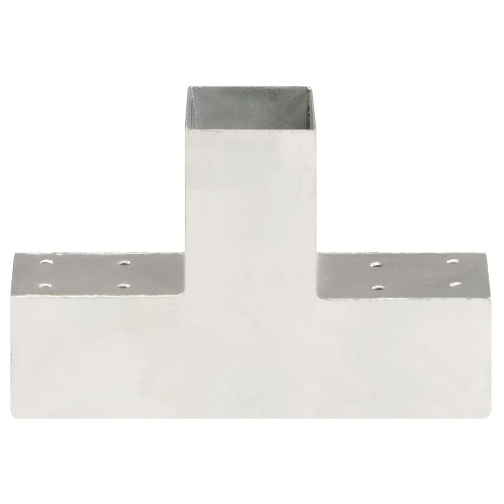 Tolppaliittimet 4 kpl T-muoto galvanoitu metalli 71x71 mm