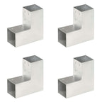 Tolppaliittimet 4 kpl L-muoto galvanoitu metalli 81x81 mm