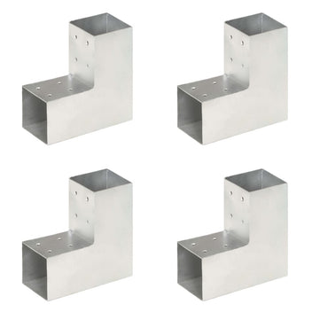 Tolppaliittimet 4 kpl L-muoto galvanoitu metalli 81x81 mm