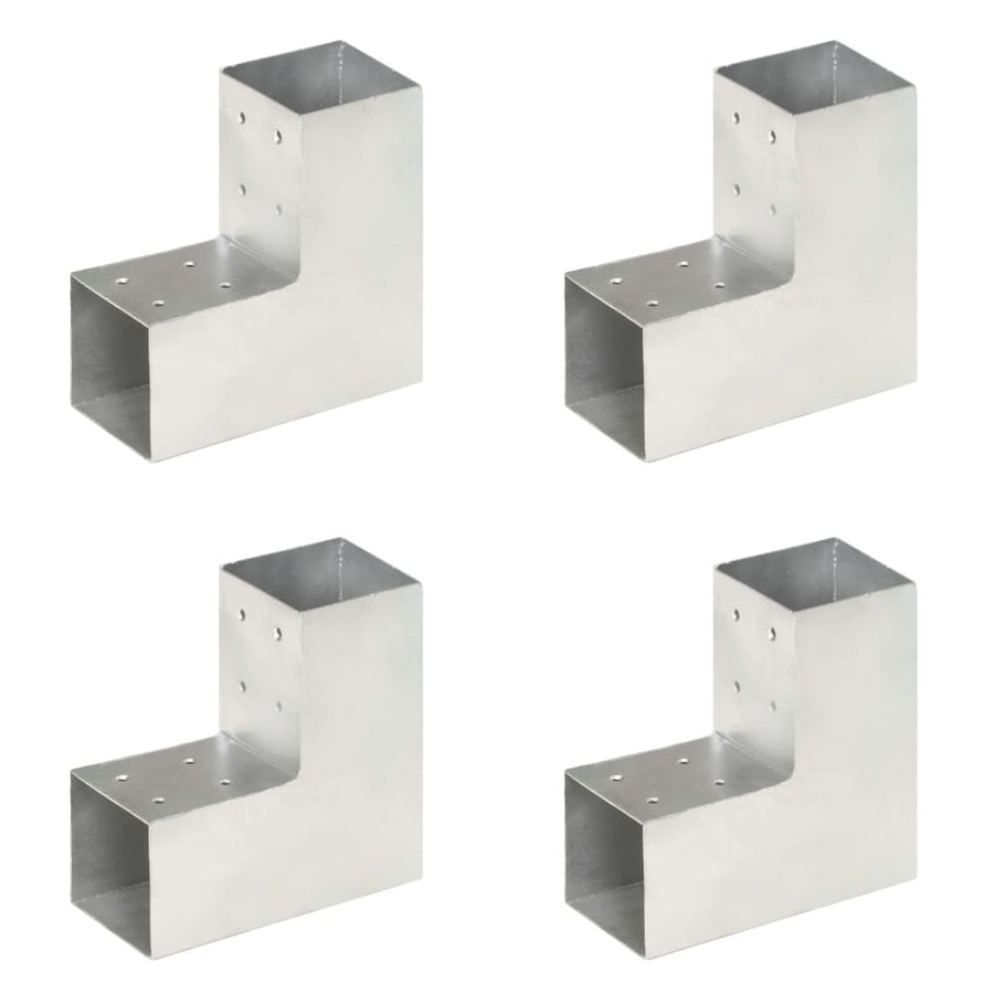 Tolppaliittimet 4 kpl L-muoto galvanoitu metalli 81x81 mm