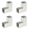 Tolppaliittimet 4 kpl L-muoto galvanoitu metalli 81x81 mm