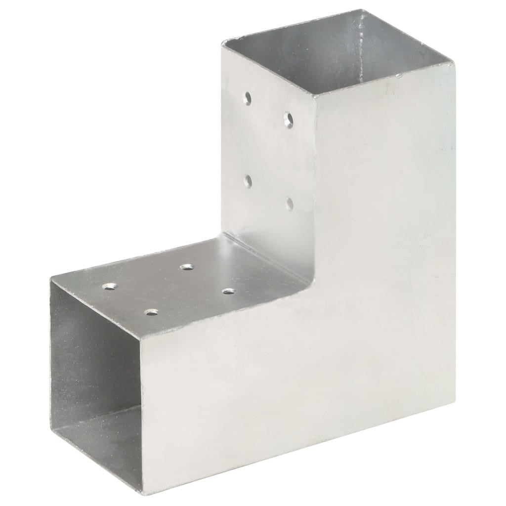 Stångkopplingar, 4 st, L-formade, galvaniserad metall, 81x81 mm