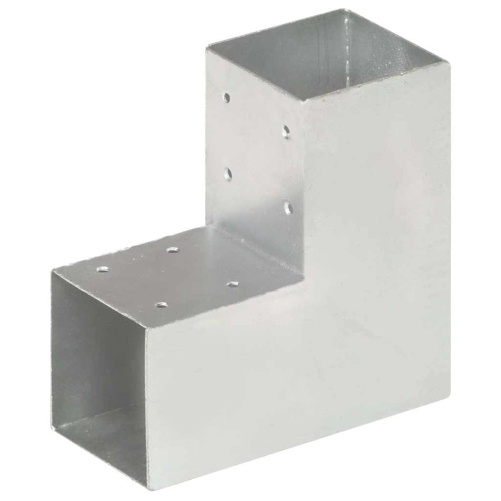 Stångkopplingar, 4 st, L-formade, galvaniserad metall, 91x91 mm