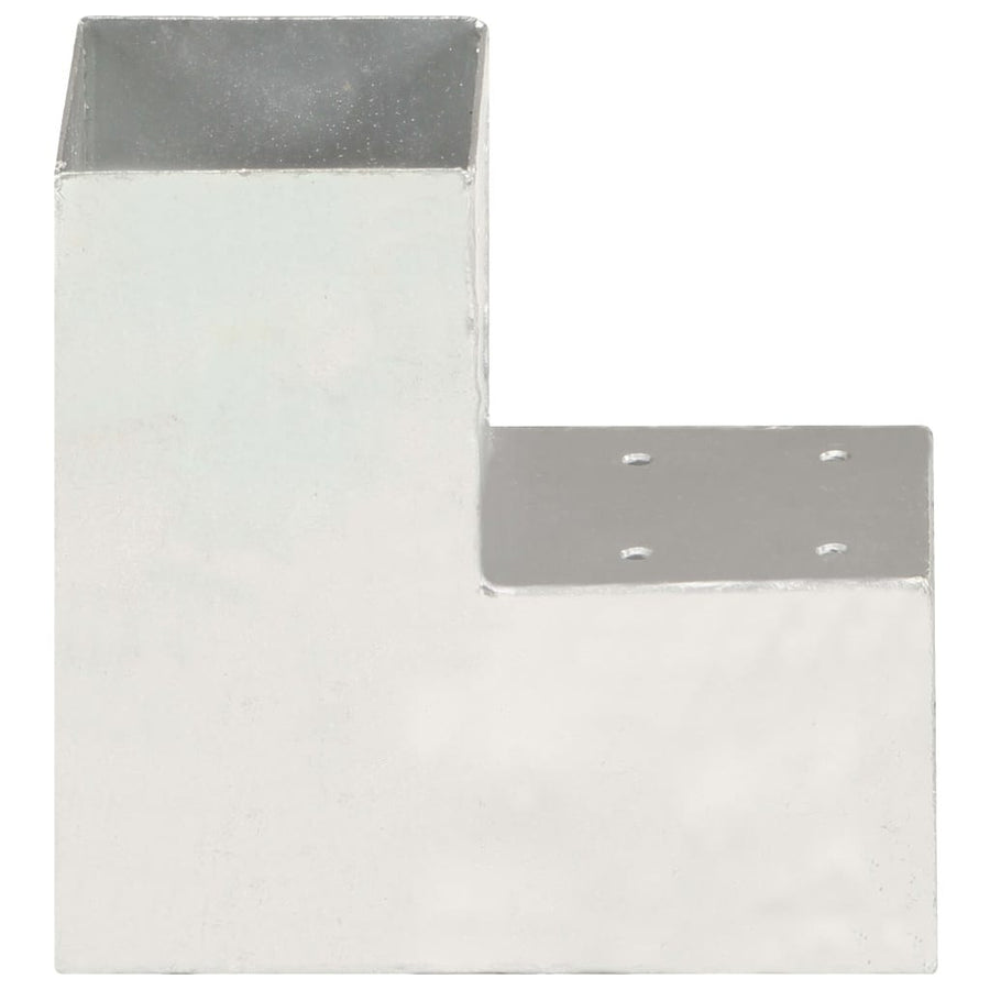 Stångkopplingar, 4 st, L-formade, galvaniserad metall, 91x91 mm