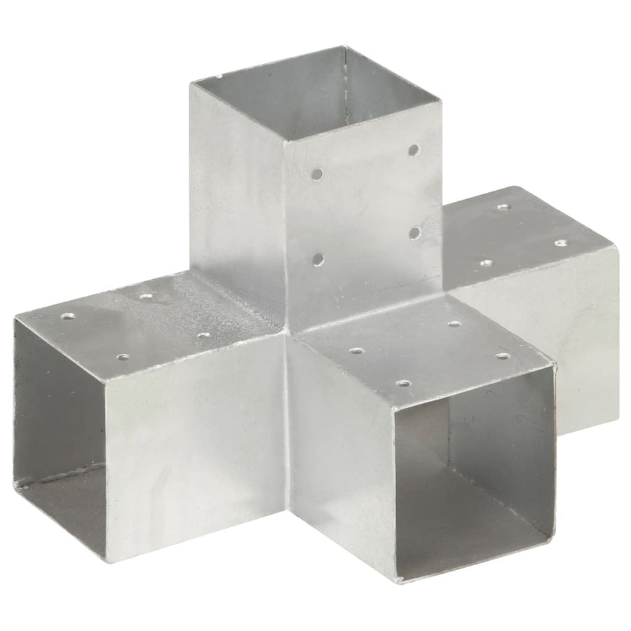 Stångkopplingar, 4 st, X-formade, galvaniserad metall, 91x91 mm