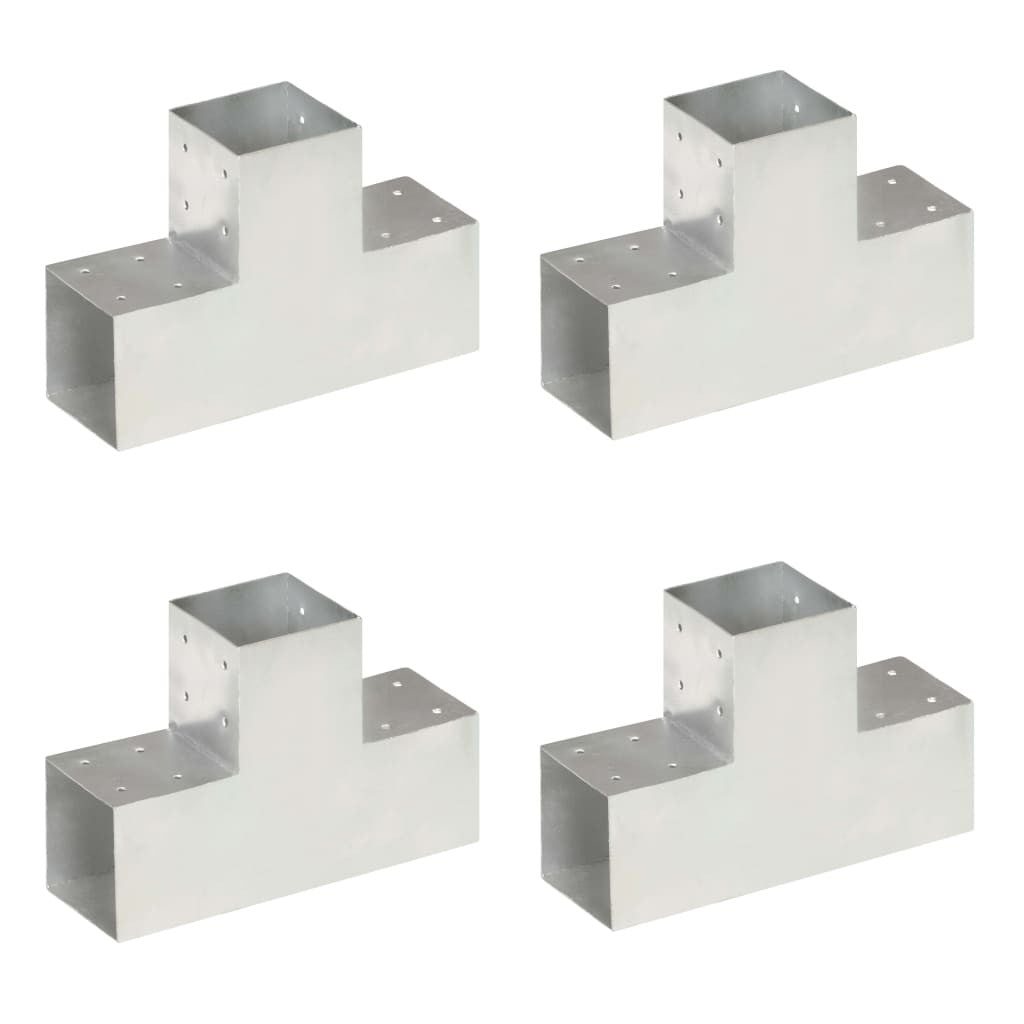 Stångkopplingar, 4 st, T-formade, galvaniserad metall, 101x101 mm