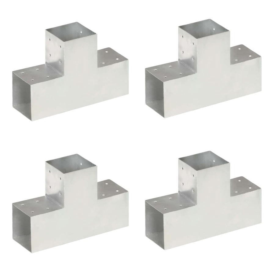 Stångkopplingar, 4 st, T-formade, galvaniserad metall, 101x101 mm