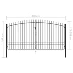 Aitaportti keihäskärjillä 400 cm, 4 eri korkeutta