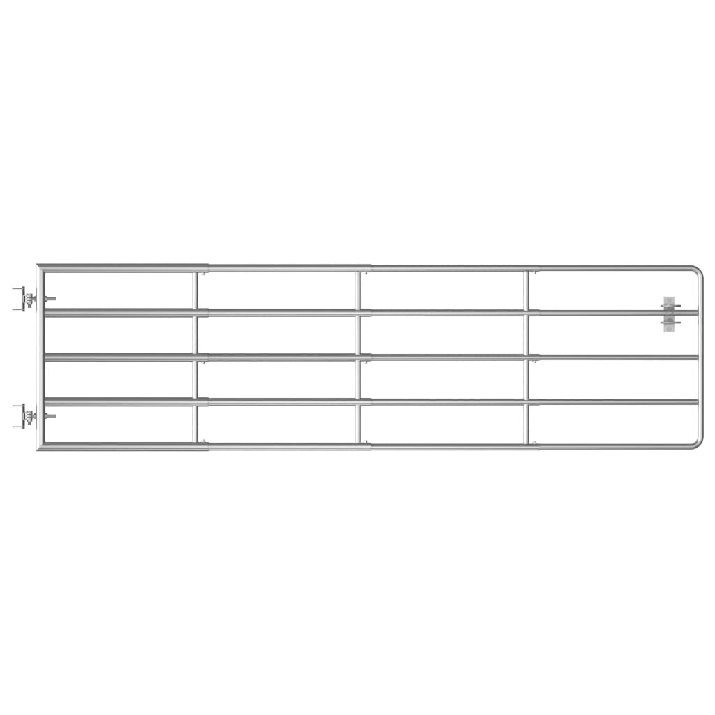 5-tankoinen peltoportti teräs (115-300)x90 cm hopea