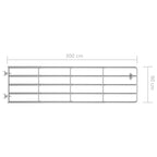 5-tankoinen peltoportti teräs (115-300)x90 cm hopea