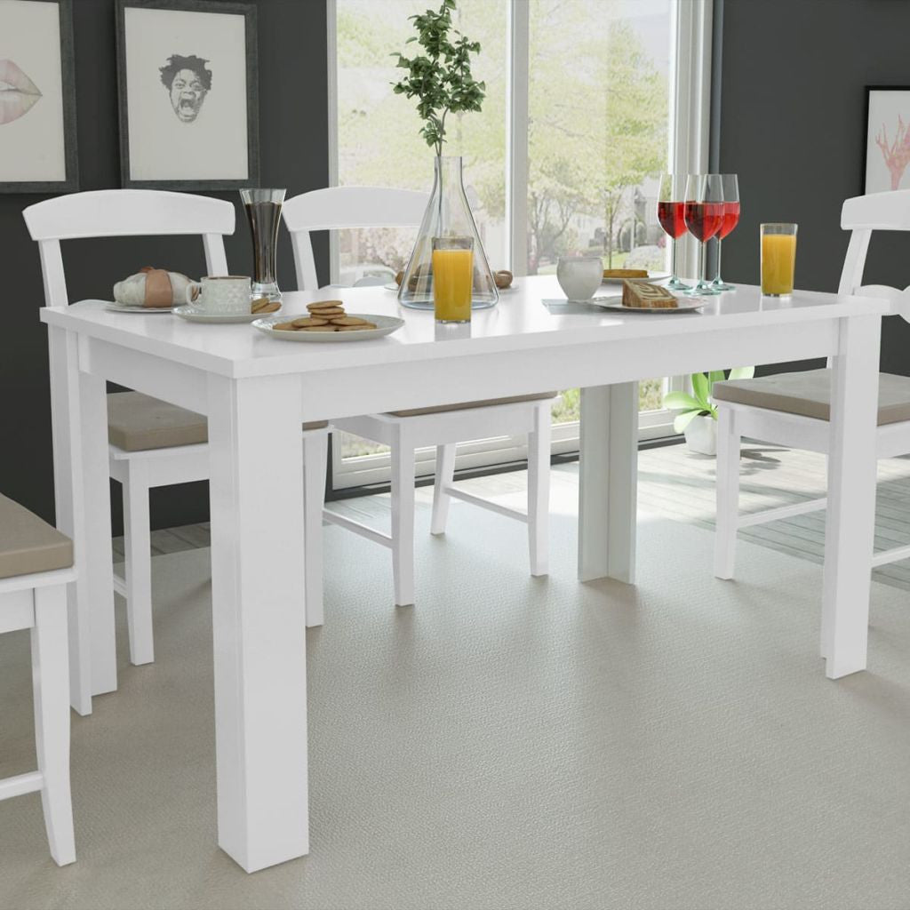Matbord 140x80x75 cm vitt