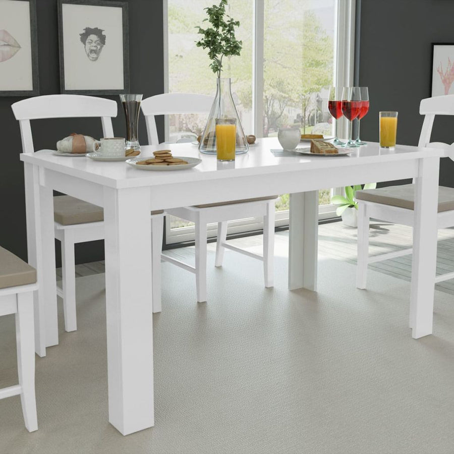 Matbord 140x80x75 cm vitt