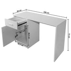 Työpöytä Lipastolla ja Kaapilla Valkoinen 100x40x73 cm