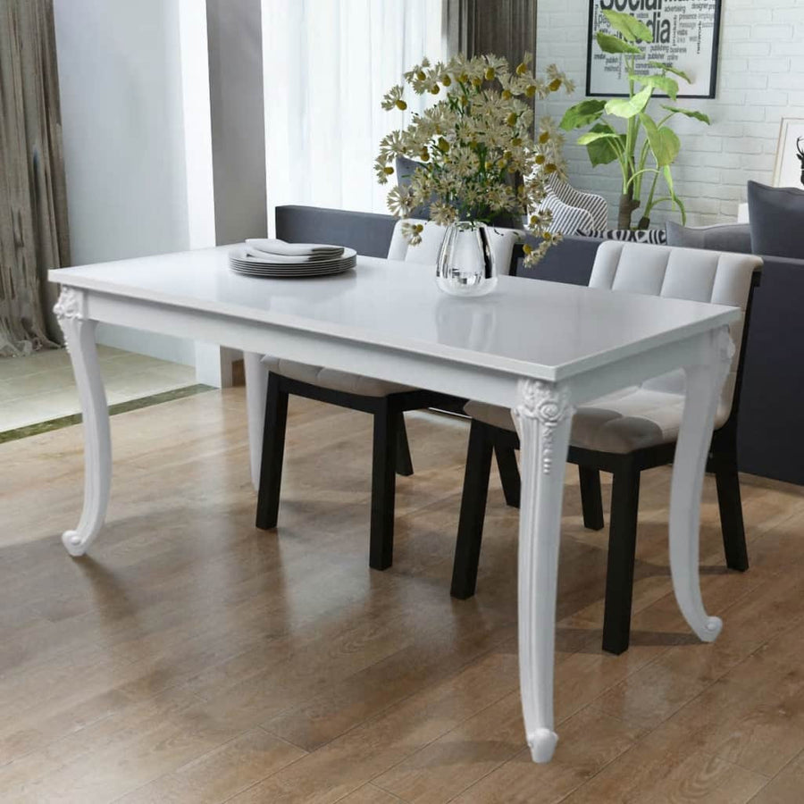 Matbord 116x66x76 cm högblank vit