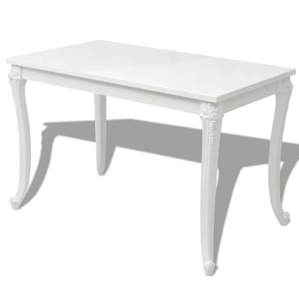 Matbord 116x66x76 cm högblank vit