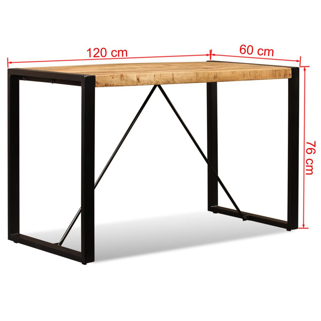 Ruokapöytä kiinteä karkea mangopuu 120 cm