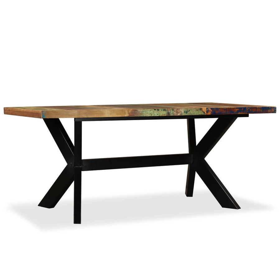 Matbord Helgjort av återvunnet mangoträ och stålunderrede 180 cm