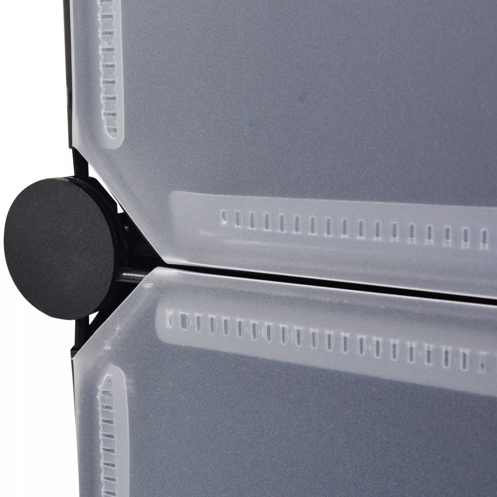 Kenkäteline 10 toisiinsa kiinnitettävällä lokerolla Musta