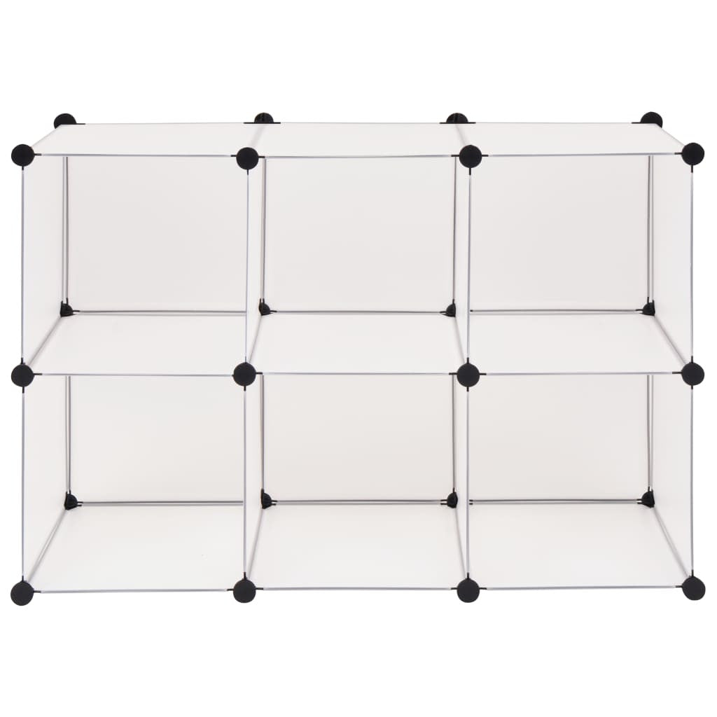 Säilytyslokero 6 kuutiolla valkoinen