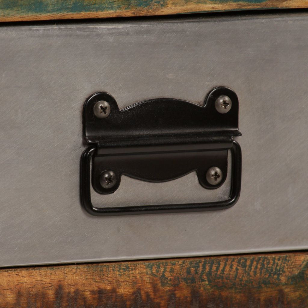 Sohvapöytä 3 vetolaatikolla kierrätyspuu 100x50x35 cm