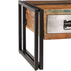 Sohvapöytä 3 vetolaatikolla kierrätyspuu 100x50x35 cm