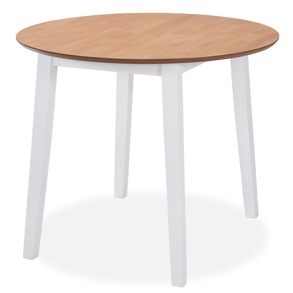 Utdragbart matbord, runt, MDF, vitt