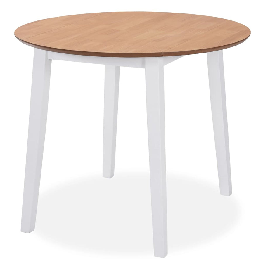 Utdragbart matbord, runt, MDF, vitt