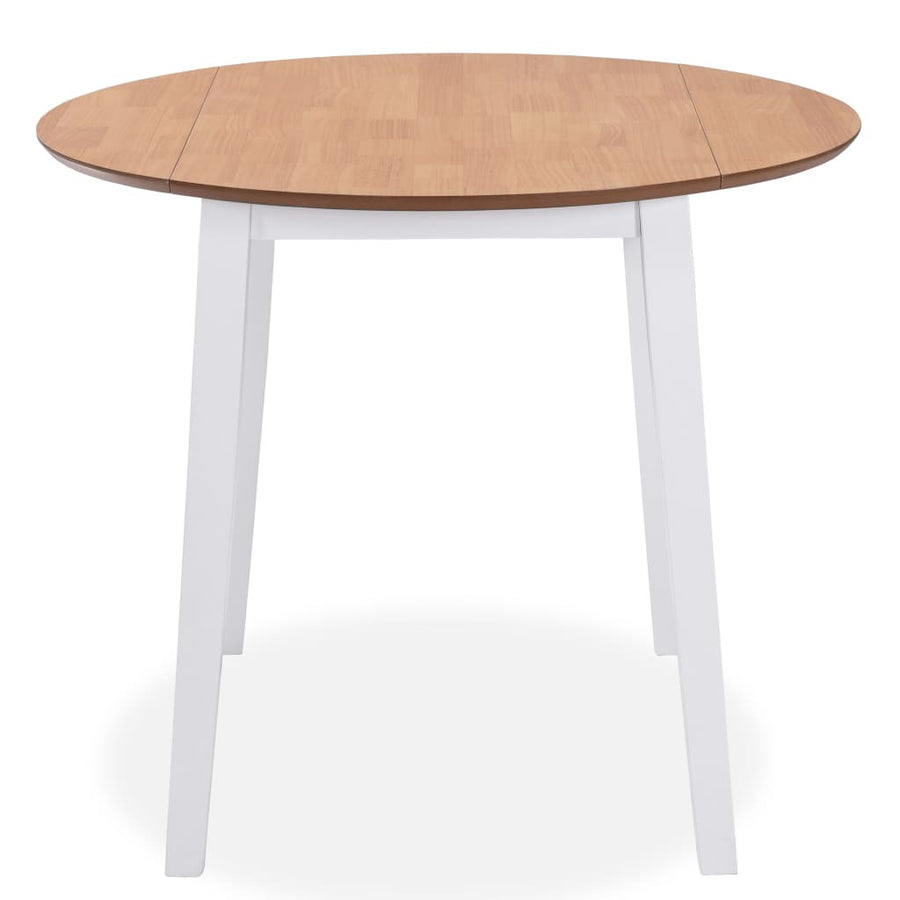 Utdragbart matbord, runt, MDF, vitt