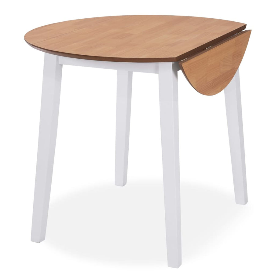 Utdragbart matbord, runt, MDF, vitt