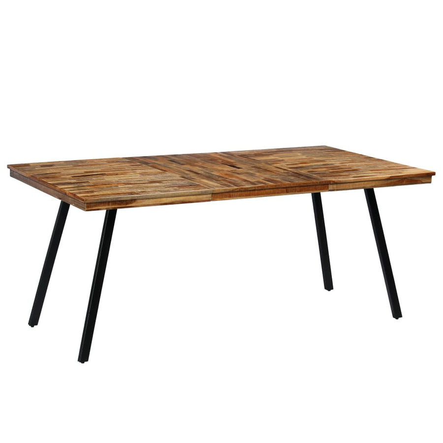 Matbord i återvunnen teak och stål 180x90x76 cm
