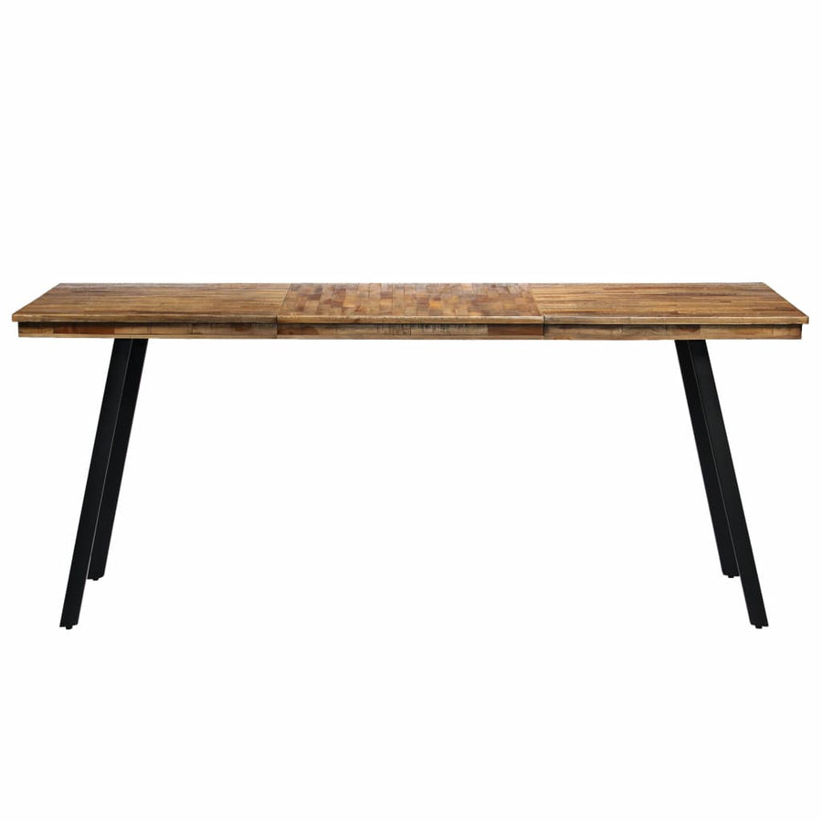 Matbord i återvunnen teak och stål 180x90x76 cm