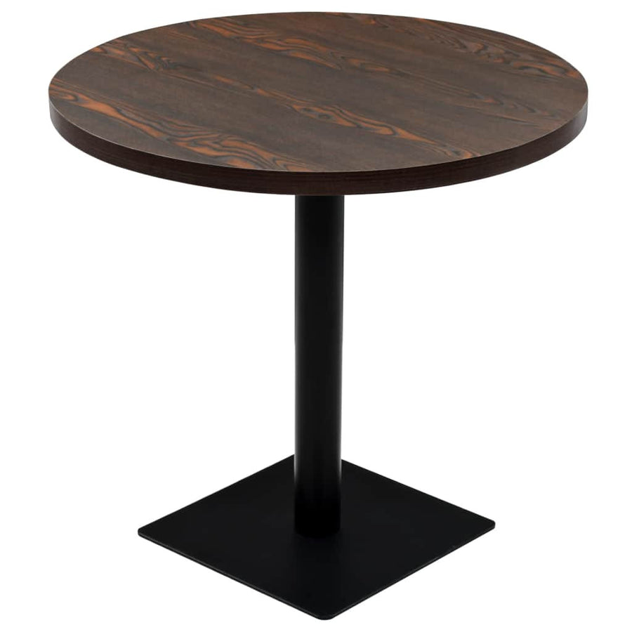 Bistropöytä MDF ja teräs pyöreä 80x75 cm tumma tuhka