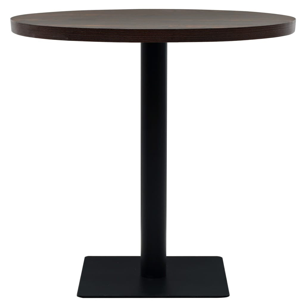 Bistropöytä MDF ja teräs pyöreä 80x75 cm tumma tuhka