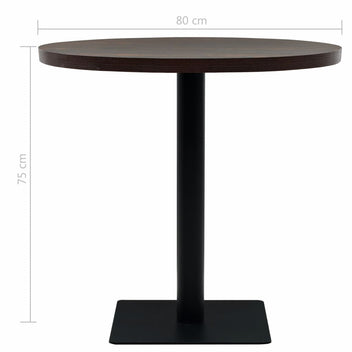 Bistropöytä MDF ja teräs pyöreä 80x75 cm tumma tuhka