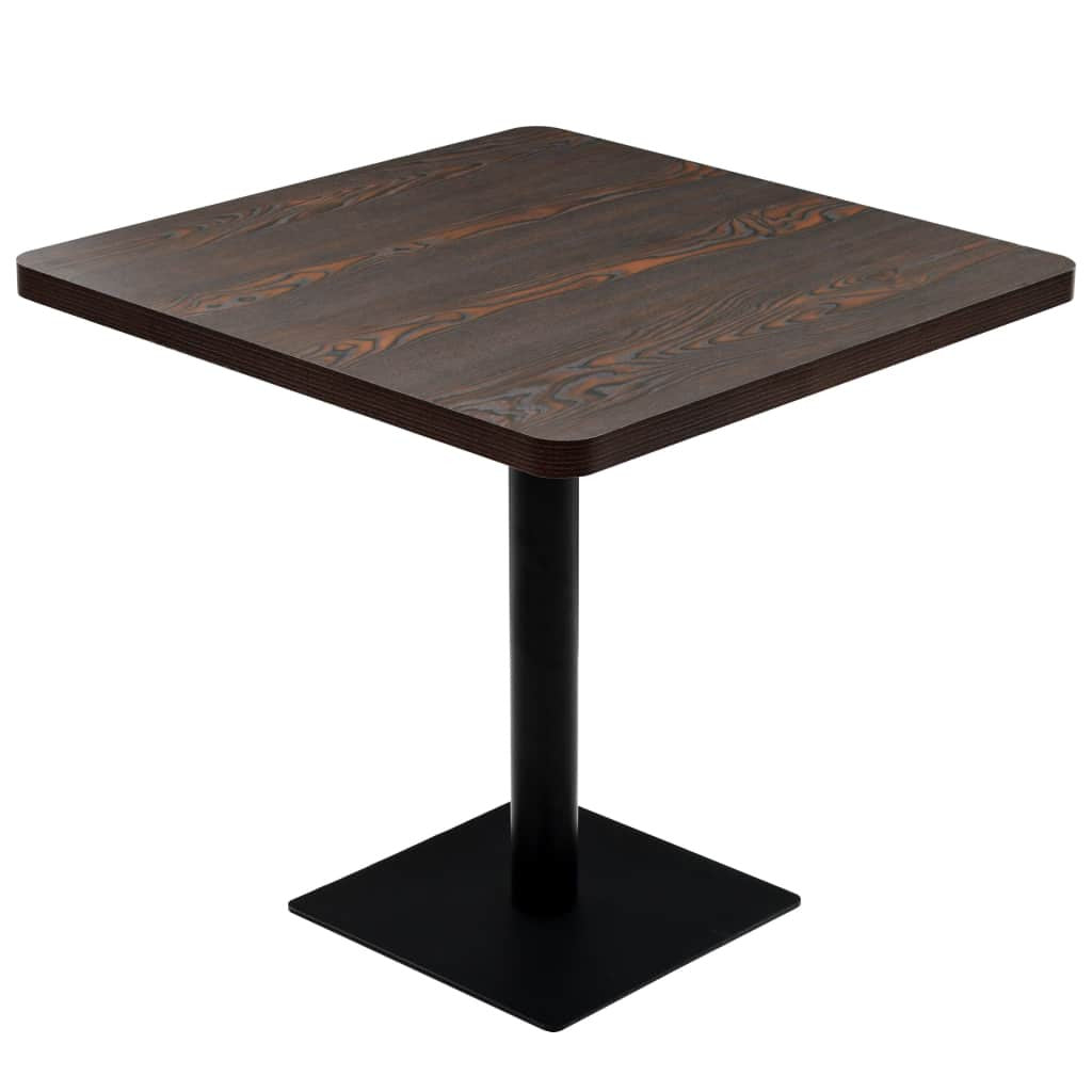 Bistrobord MDF och stål, fyrkantigt, 80x80x75 cm, mörk ask
