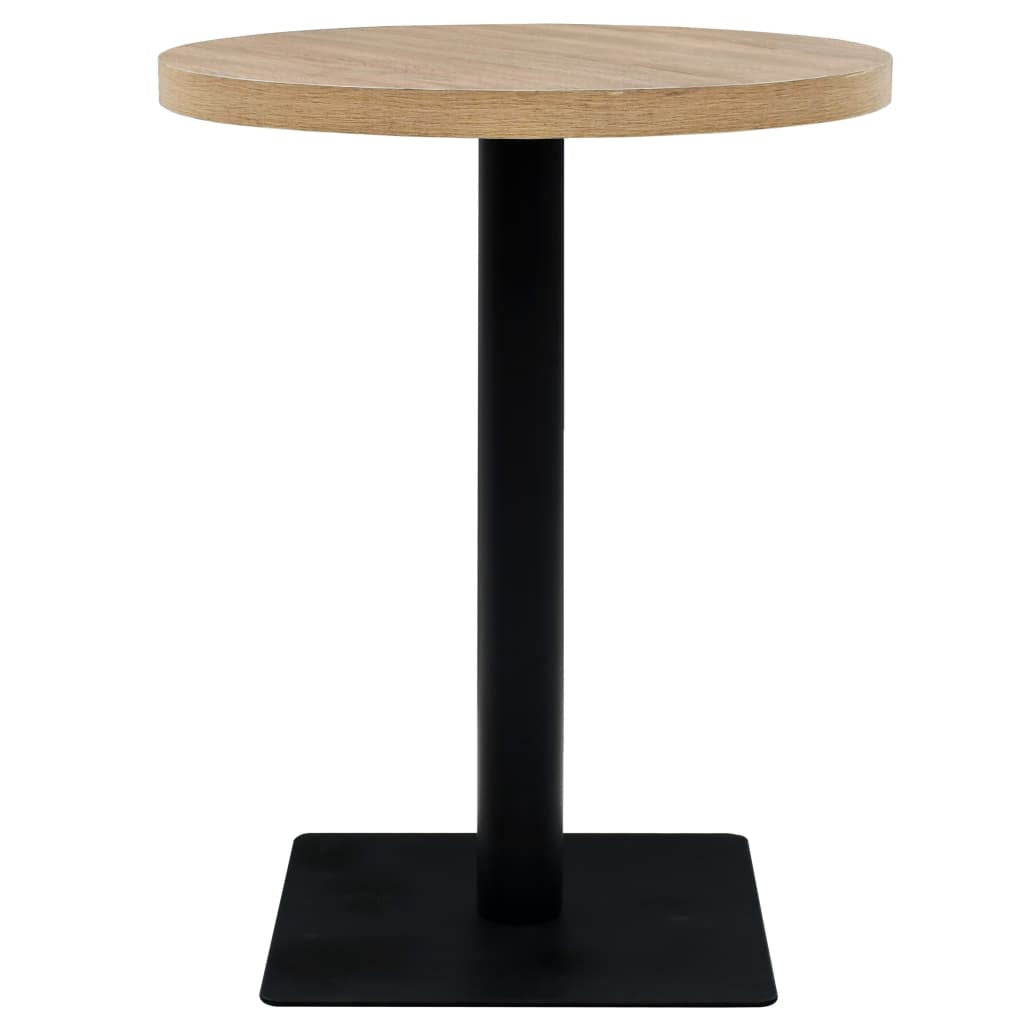 Bistropöytä MDF ja teräs pyöreä 60x75 cm tammenvärinen