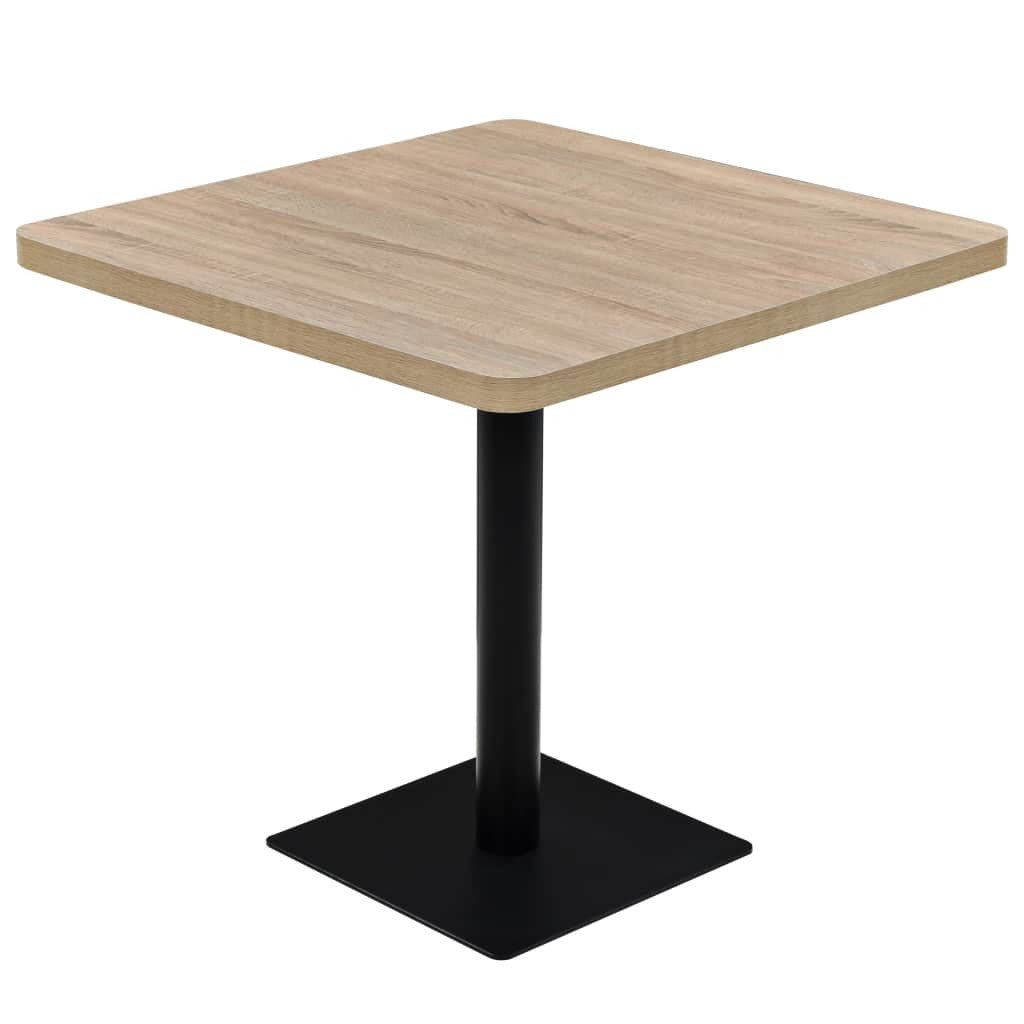 Bistrobord MDF och stål, fyrkantigt, 80x80x75 cm, ekfärgat