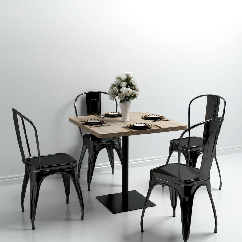 Bistrobord MDF och stål, fyrkantigt, 80x80x75 cm, ekfärgat